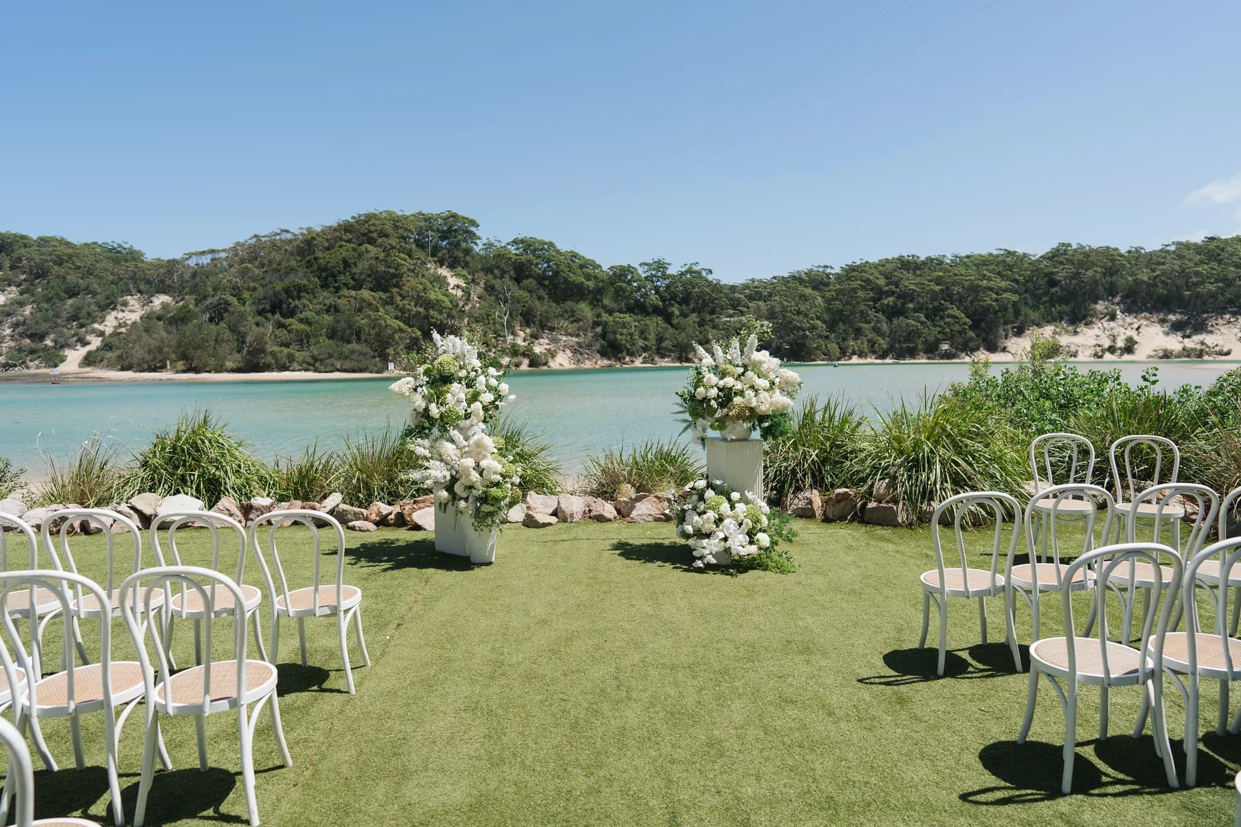 Wedding ceremony beside the water